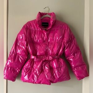 Who What Wear Hot Pink Puffer Jacket